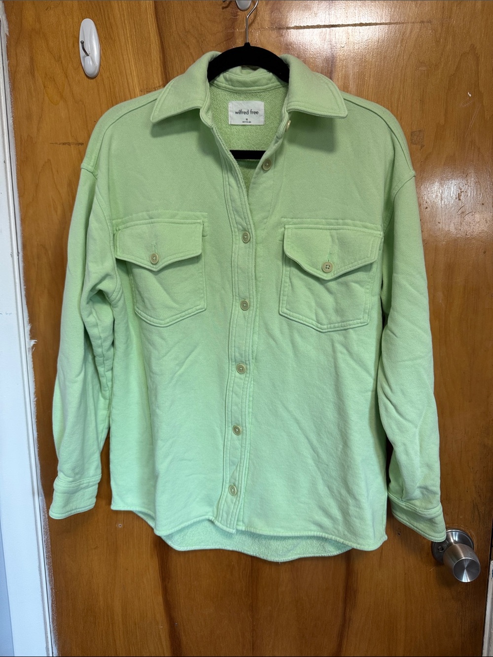 Wilfred Light Green Fleece Button-Up Shacket